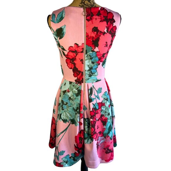 Taylor Pink & Floral Sleeveless Dress Size 6 - Picture 3 of 8